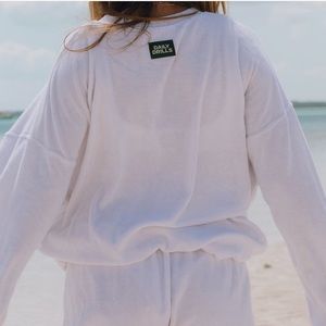 SET Daily Drills White Terry Crewneck and Shorts Set